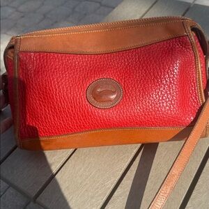 Vintage Dooney & Bourke Red and Tan Shoulder Bag